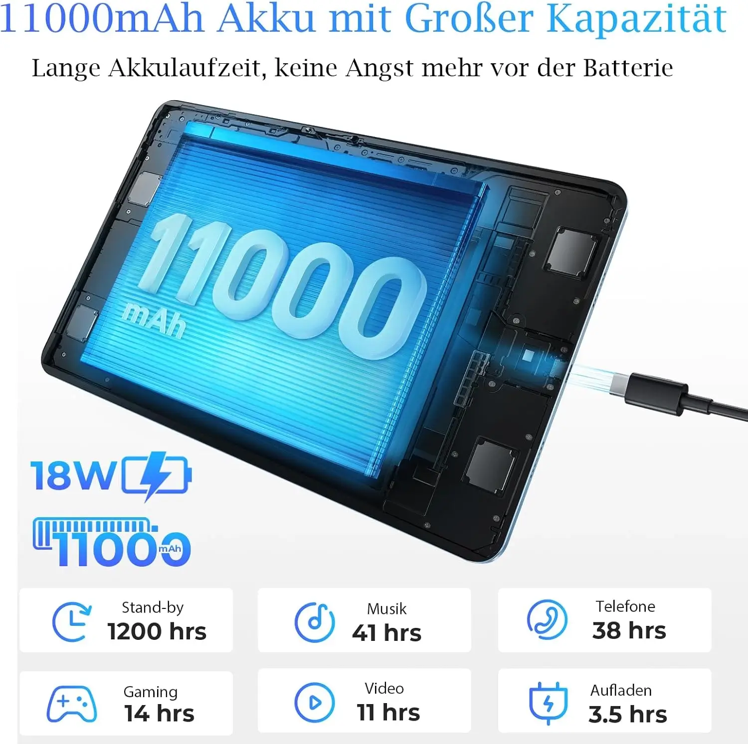 Oukitel OT5 12-Zoll 2K Display 11000mAh Akku Android 13 Tablet mit Stylus (36+256GB) - Image 3