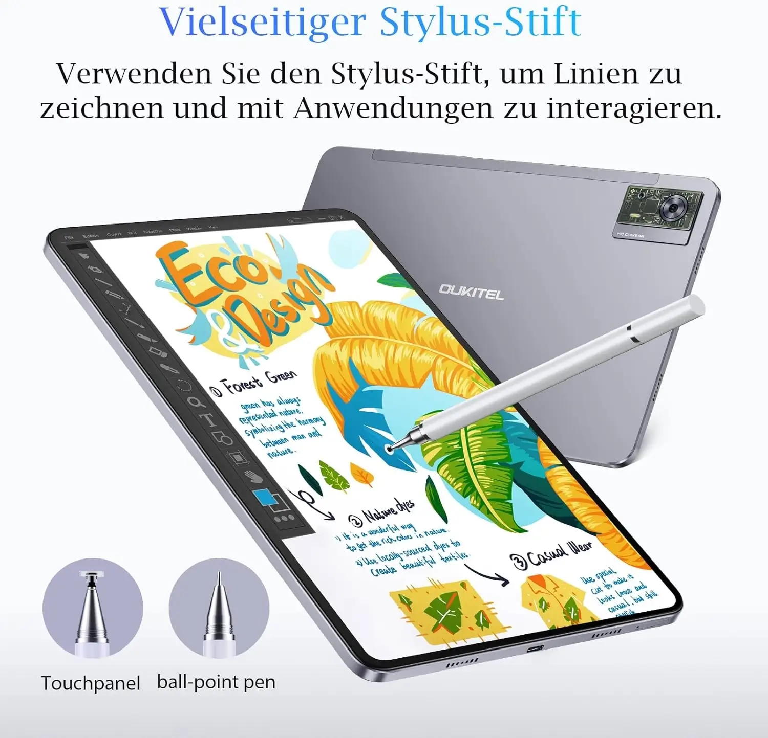 Oukitel OT5 12-Zoll 2K Display 11000mAh Akku Android 13 Tablet mit Stylus (36+256GB) - Image 8
