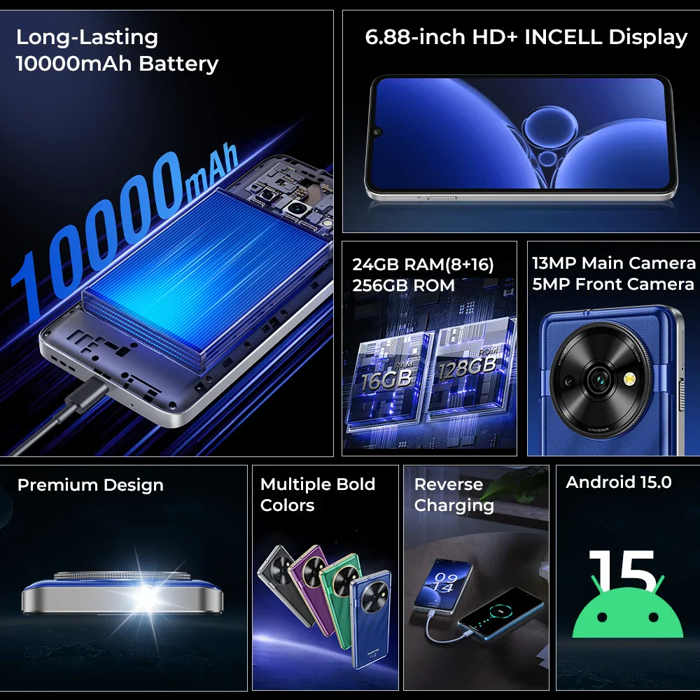Oukitel C59 Pro 6.88-inch 10000mAh Battery 13.3mm Ultra-thin Body SmartPhone(8GB+256GB) - Image 5