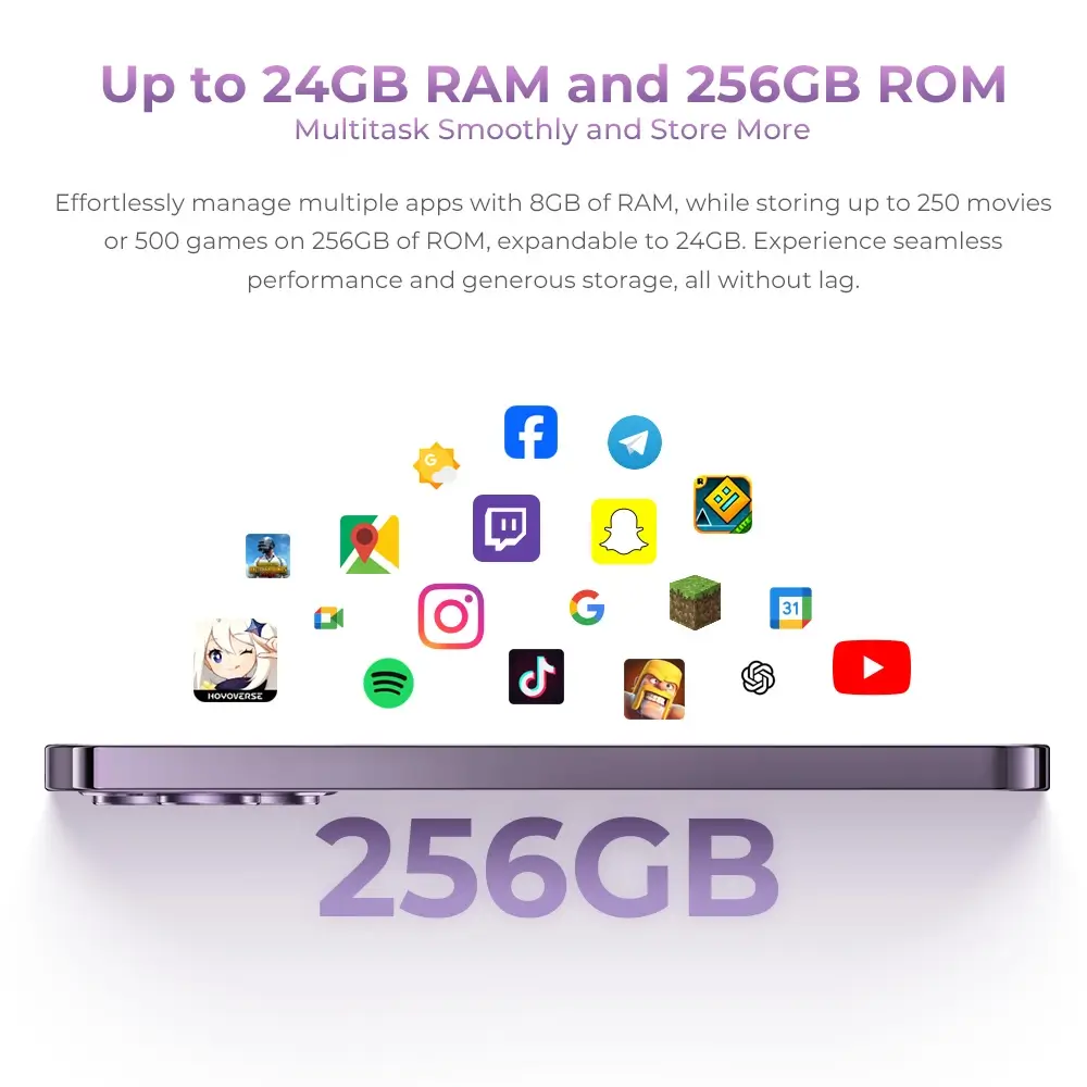 Oukitel P1 6.7-inch 5150mAh Battery 8.2mm Ultra-thin Body SmartPhone(8GB+256GB) - Image 7