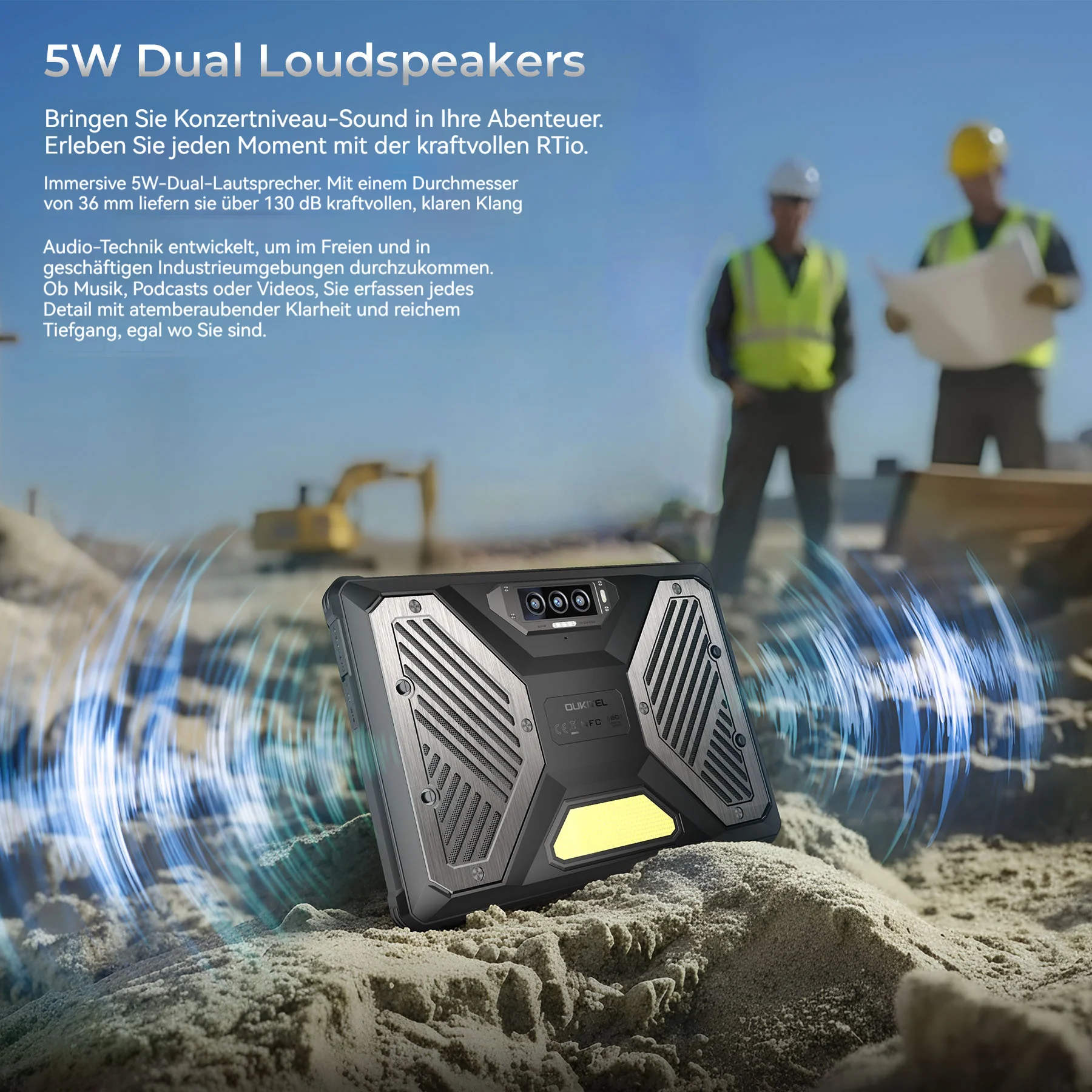 OUKITEL RT10 5G Robustes Tablet, 11-Zoll-Display, Dimensity 7400X, 25.000-mAh-Akku, 64-MP-Kamera, Android 15 (12 GB + 512 GB) - Image 3