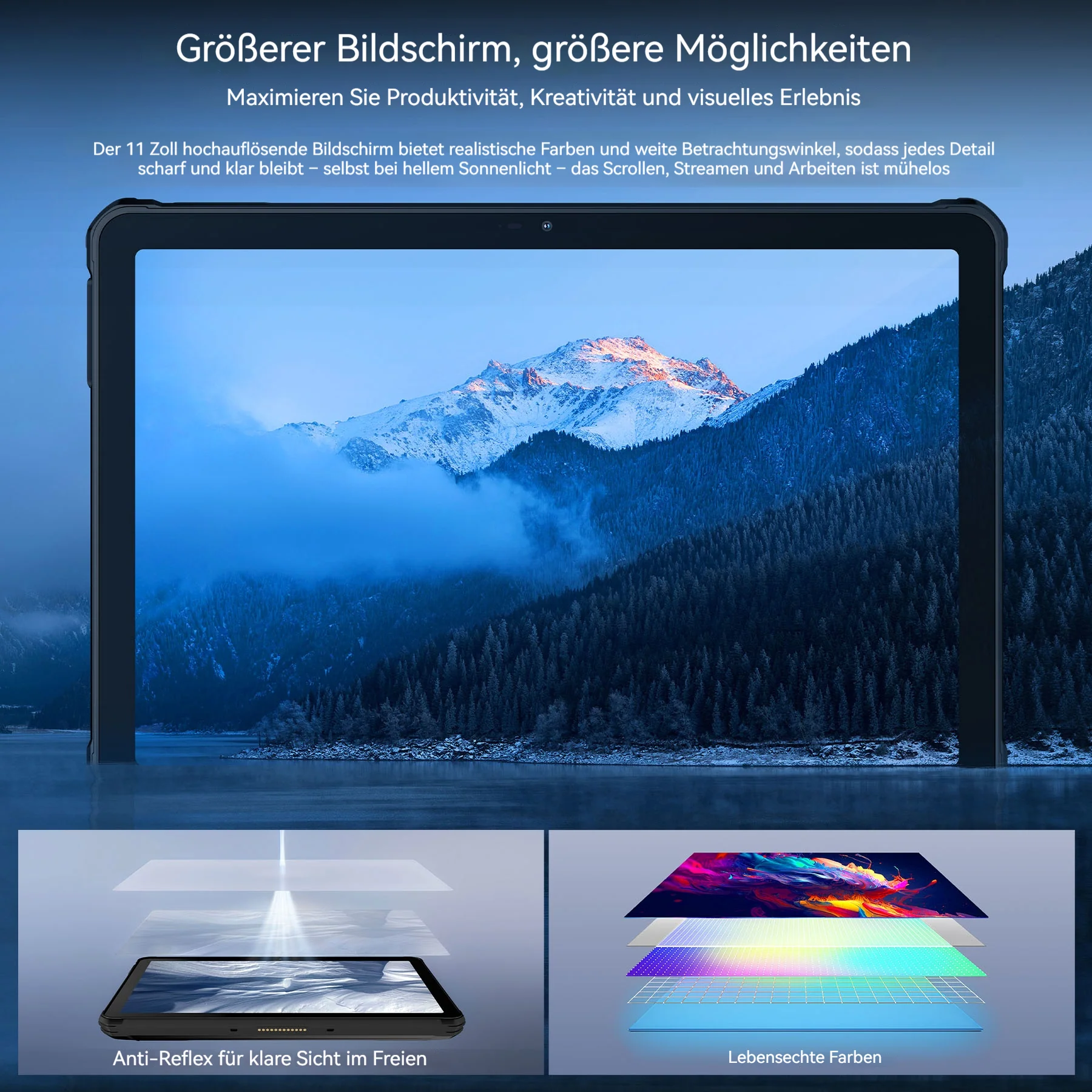 OUKITEL RT10 Industry 5G Rugged Tablet – 11-Zoll-Display, Dimensity 7400X, 25.000-mAh-Akku, 64-MP-Kamera, Android 15 (12 GB + 512 GB) - Image 10