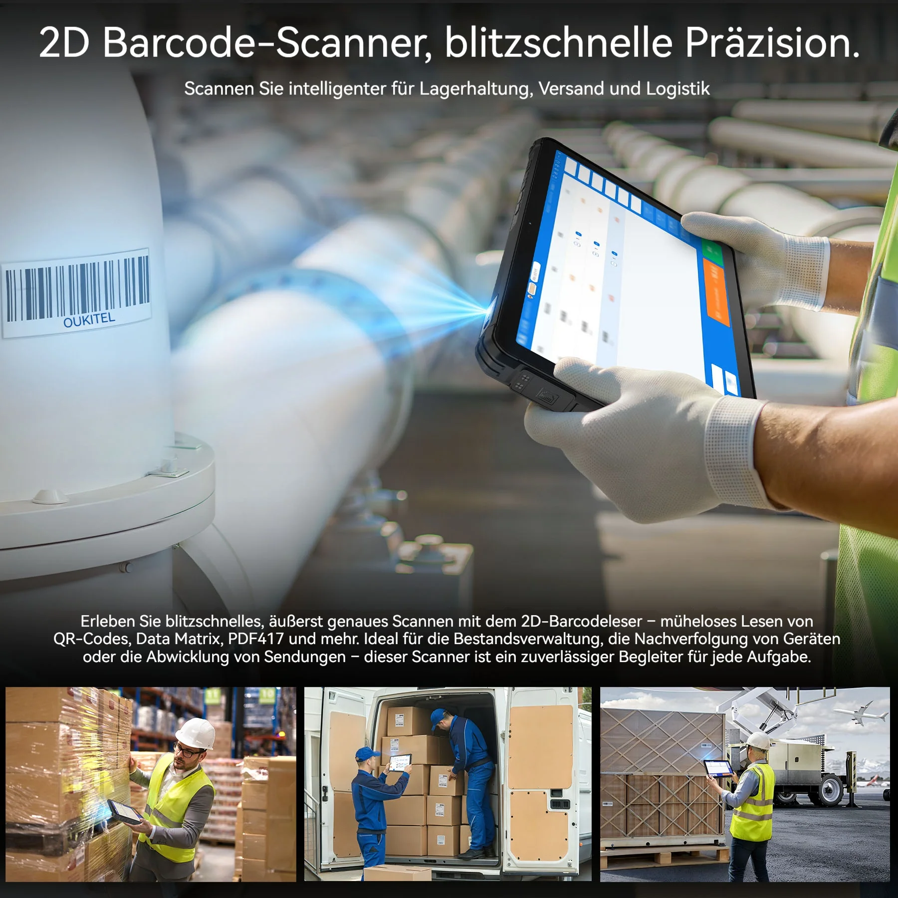 OUKITEL RT10 Industry 5G Rugged Tablet – 11-Zoll-Display, Dimensity 7400X, 25.000-mAh-Akku, 64-MP-Kamera, Android 15 (12 GB + 512 GB) - Image 5