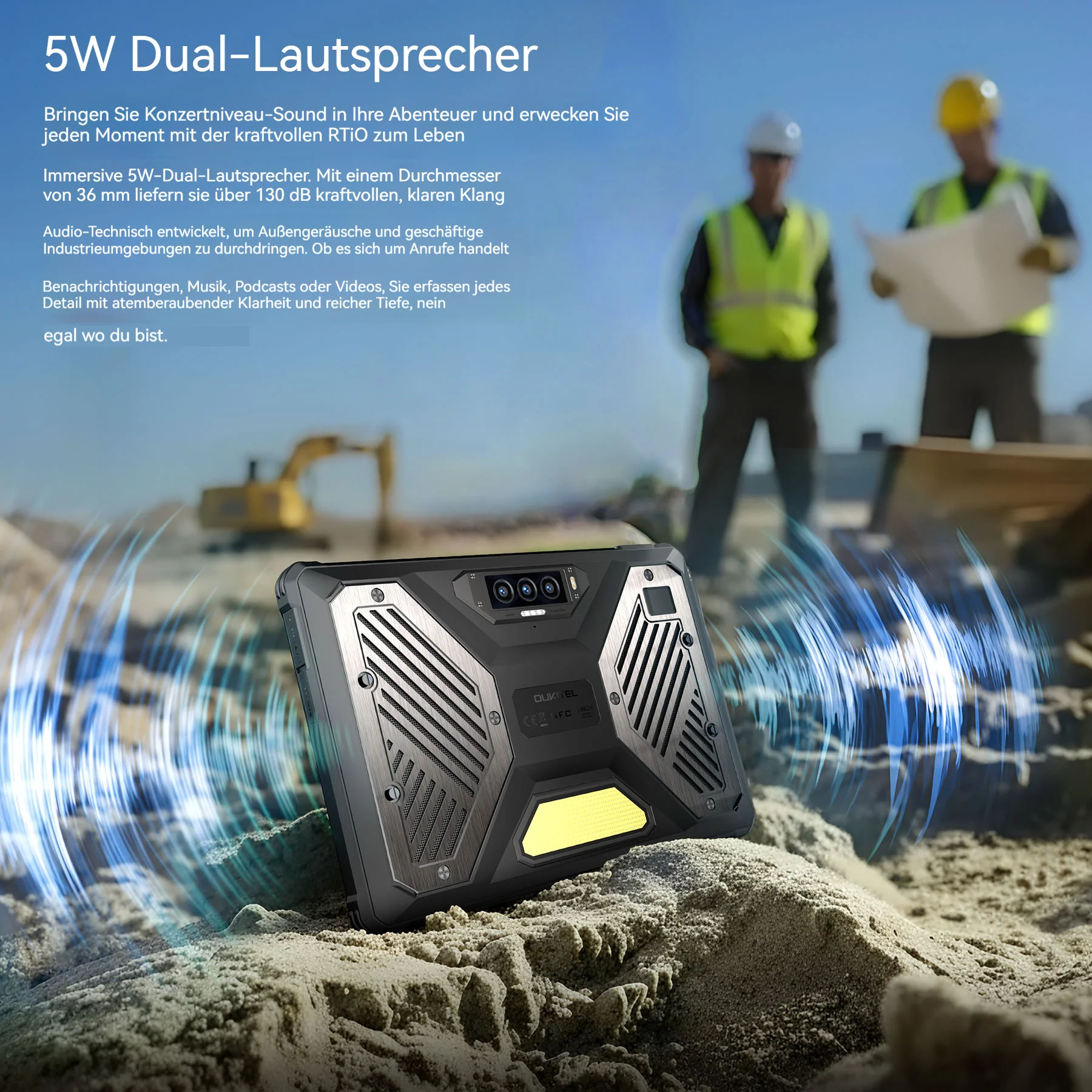 OUKITEL RT10 Industry 5G Rugged Tablet – 11-Zoll-Display, Dimensity 7400X, 25.000-mAh-Akku, 64-MP-Kamera, Android 15 (12 GB + 512 GB) - Image 8