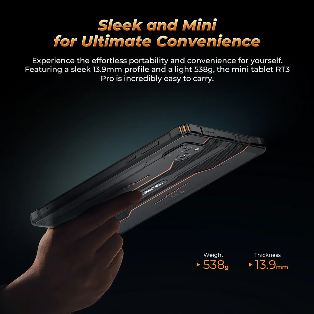 OUKITEL RT3 PRO Rugged Tablet 8-inch 5150 mAh Battery Android 14 NFC - Image 5