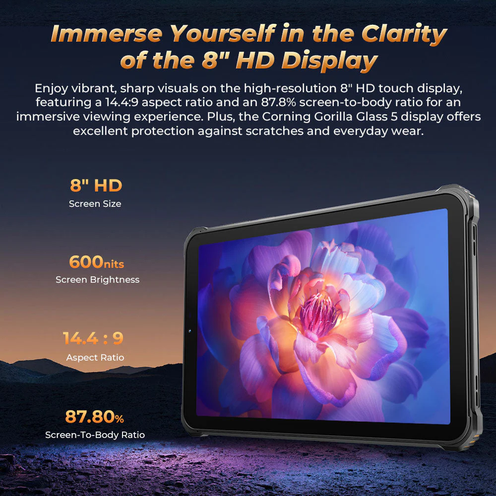 OUKITEL RT3 PRO Rugged Tablet 8-inch 5150 mAh Battery Android 14 NFC - Image 6