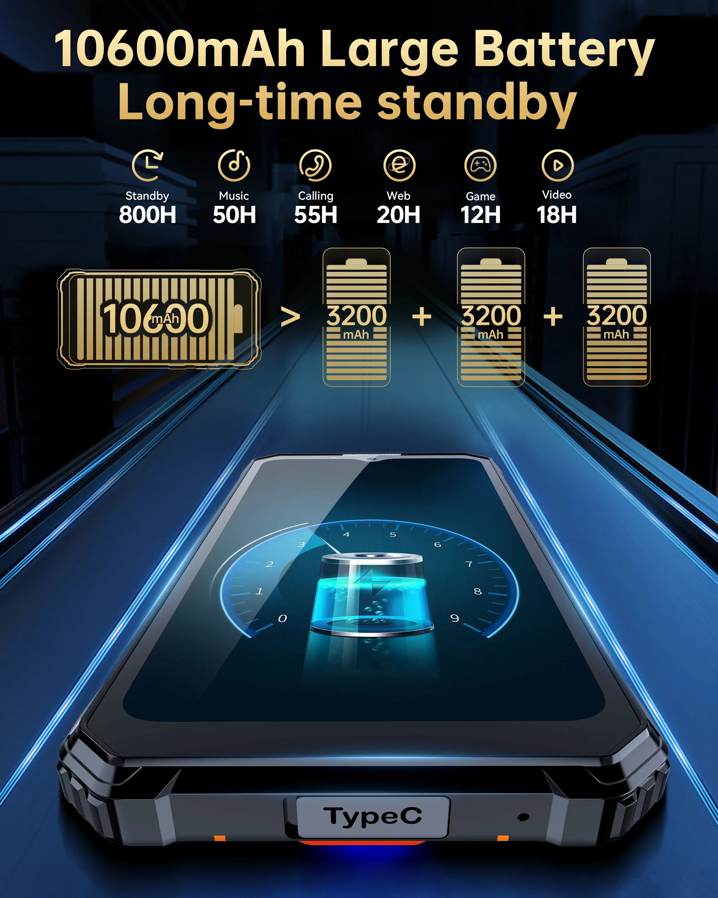 Oukitel WP23 10600mAh Android 13 Waterproof Droproof Military Grade Phone (4+64GB NFC) - Image 5