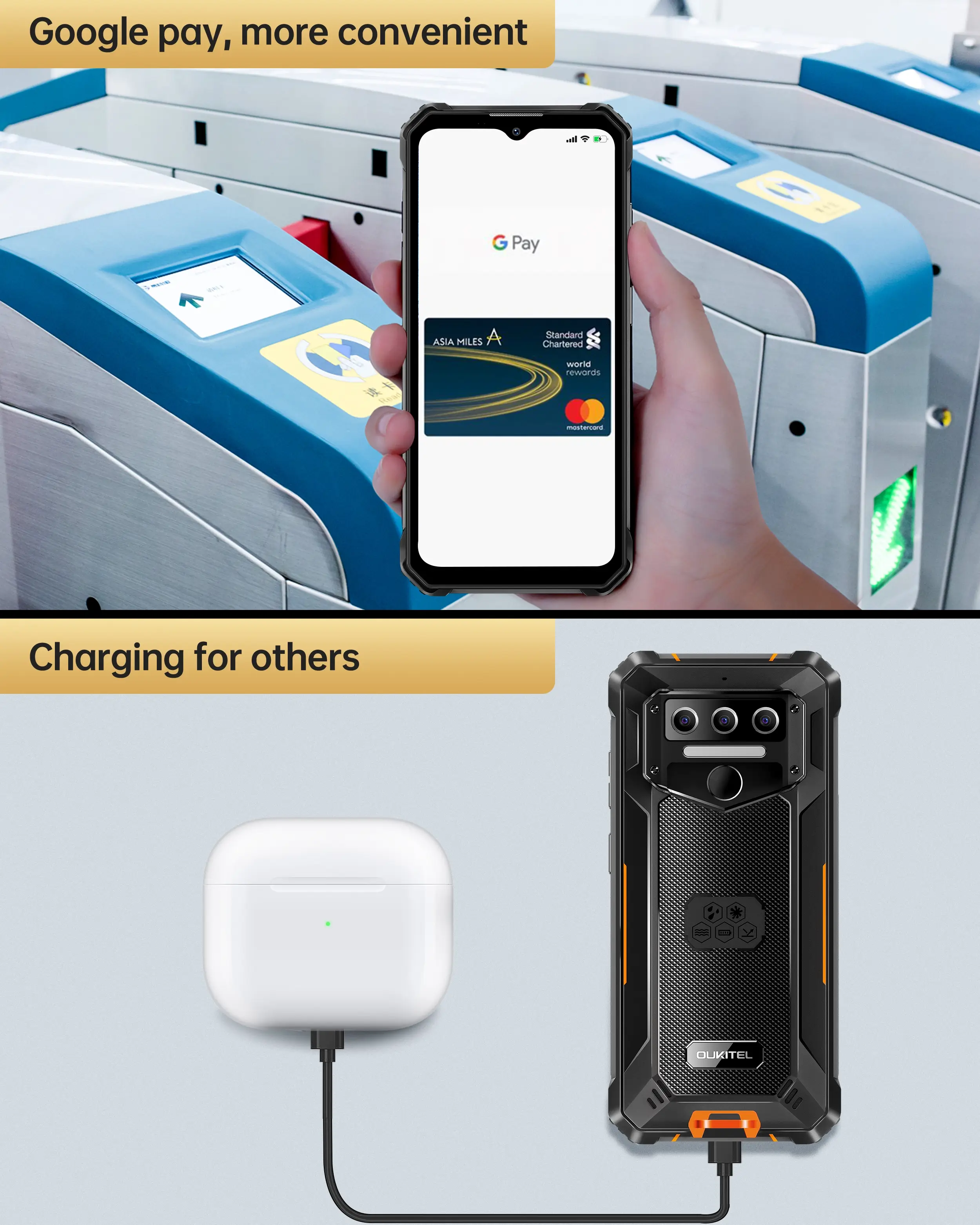 Oukitel WP23 10600mAh Android 13 Waterproof Droproof Military Grade Phone (4+64GB NFC) - Image 7