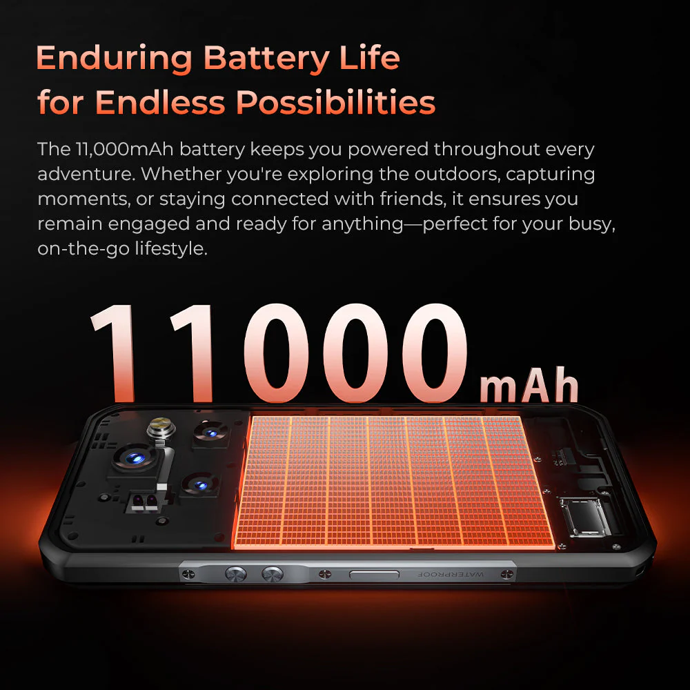 Oukitel WP55 5G Rugged Phone 6.6'' HD+ Display 11000mAh Big Battery 108MP Camera Android 15(12GB+256GB NFC) - Image 6