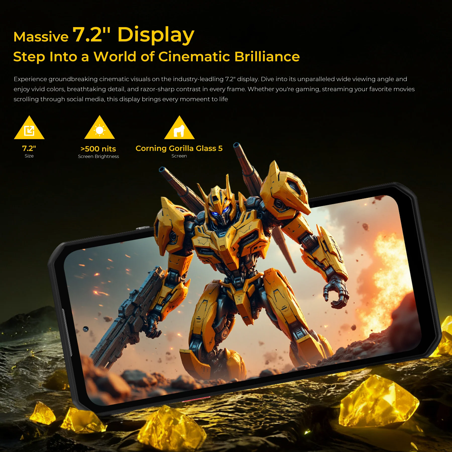 Oukitel WP60 5G Rugged Phone 7.2'' HD+ Display 10,000mAh Big Battery 108MP Camera Android 15 - Image 5