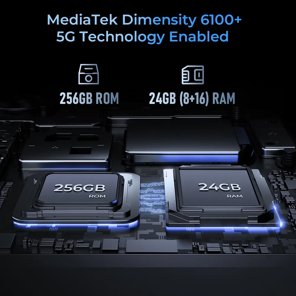 Oukitel WP33 Pro 5G Rugged Smartphone mit 136dB Lautsprecher 22000mAh Akku 6,6-Zoll FHD+ Bildschirm(24+256GB NFC) - Image 5