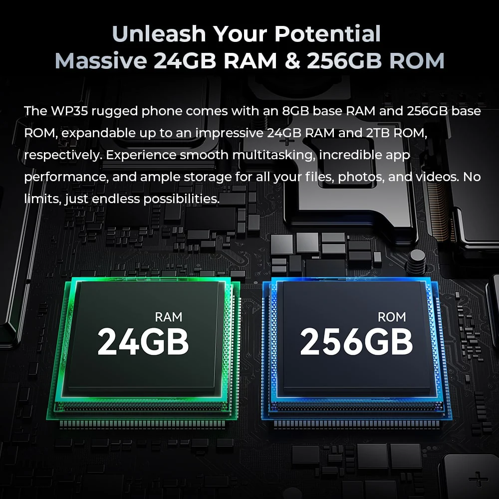 Oukitel WP35 5G Robustes Telefon 11000mAh Akku 15mm Gehäuse Android 14 (24GB+256GB) - Image 5