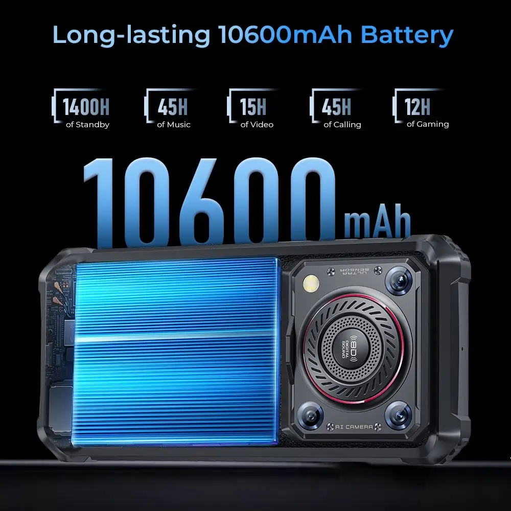 Oukitel WP36 Rugged-Smartphone 10600mAh Akku 8D Sound Triple-Kamera 16GB + 128GB - Image 3